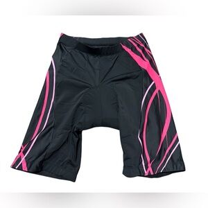 Anivivo women's cycling shorts size XL padded Black hot pink activewear